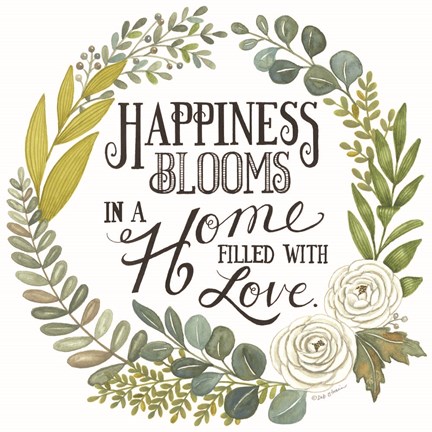 Framed Happiness Blooms Print