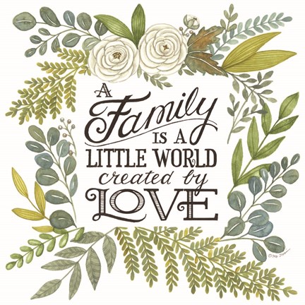 Framed Family is a Little World Print