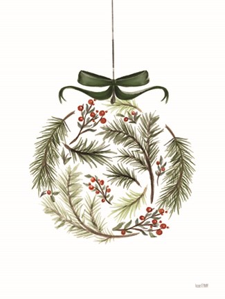 Framed Evergreen Ornament II Print