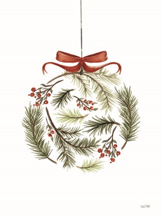 Framed Evergreen Ornament III Print