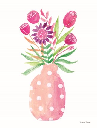 Framed Pretty in Pink Flower Pot Print