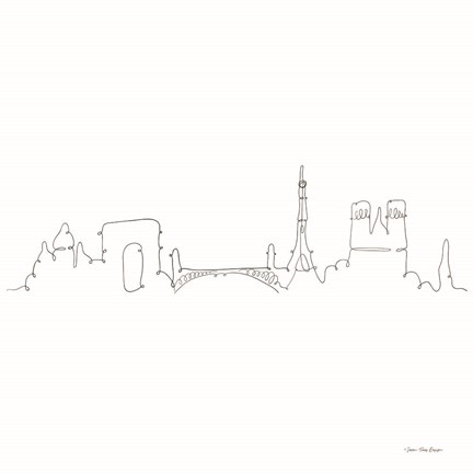 Framed One Line Paris Print
