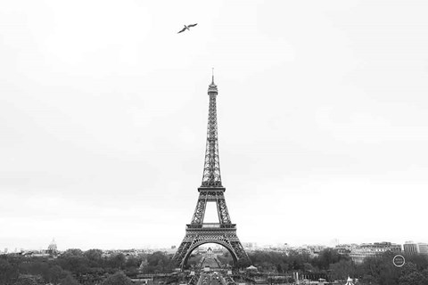 Framed Birds View of Paris Crop I Print