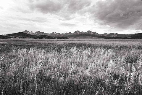 Framed Sawtooth Mountains Idaho II BW Print