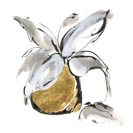 Framed Gilded Vase I Print