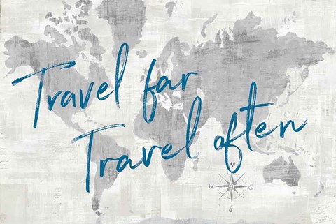 Framed World Map Collage Travel Print