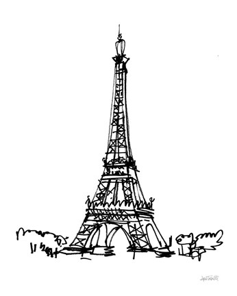 Framed Eiffel Tower Sketch Print