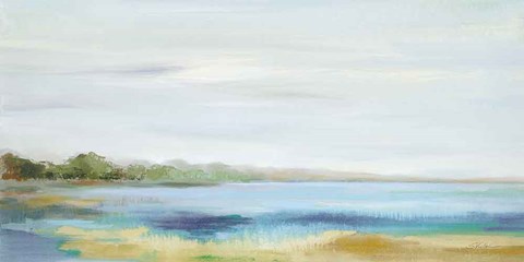 Framed Emerald Lagoon Light Crop Print