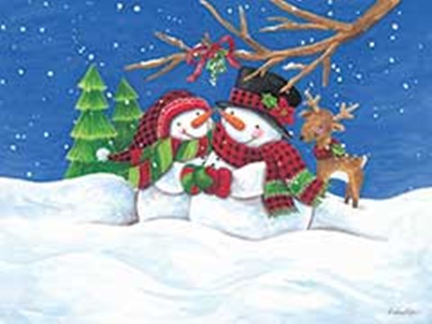 Framed Snow Couple Print