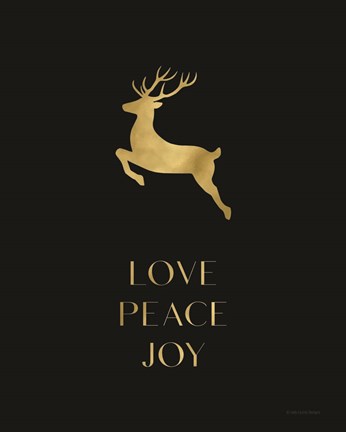 Framed Love, Peace, Joy Reindeer Print