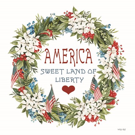 Framed America Wreath Print