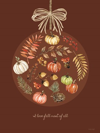 Framed I Love Fall Ornament Print