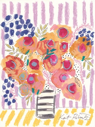 Framed Peach Poppies Print