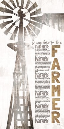 Framed Born to be a Farmer Print