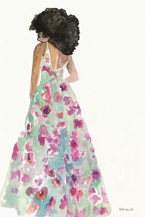 Framed Floral Gown 2 Print