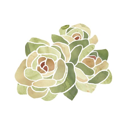 Framed Succulent Cameo XV Print