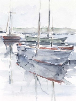 Framed Watercolor Harbor Study I Print