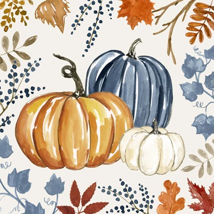 Framed Autumn Pumpkin I Print