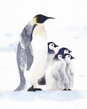 Framed Emperor Penguins I Print