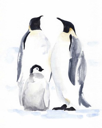 Framed Emperor Penguins II Print