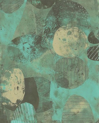 Framed Minty Green Orbs I Print