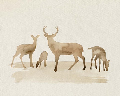Framed Whitetail Herd I Print