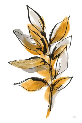 Framed Amber Leaves II Print