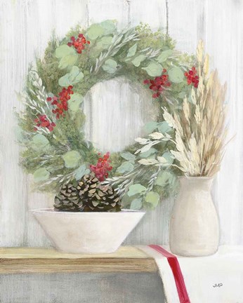 Framed Natural Christmas I Print