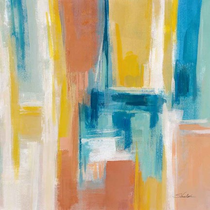 Framed 90s Color Blocks Sq Print