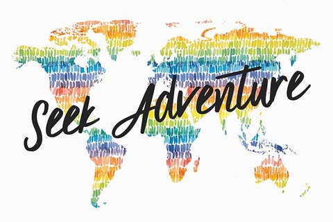 Framed Rainbow World I Adventure Print