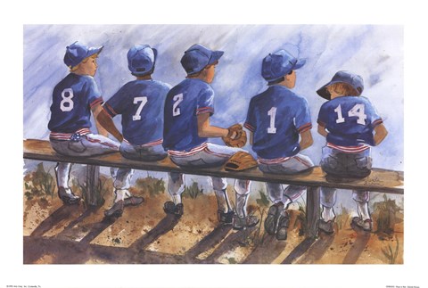Framed Boys to Bat Print