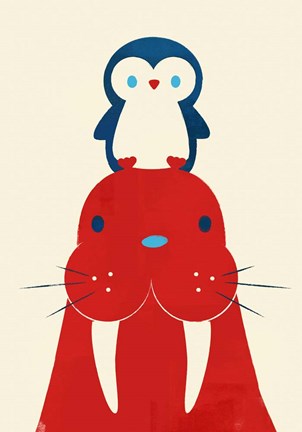 Framed Penguin and Walrus Print