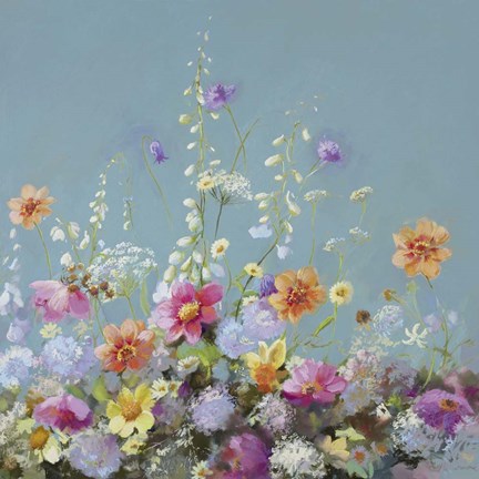 Framed Treasures from my Garden Teal Print