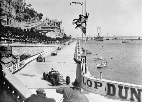 Framed After the start of the 1931 Monaco Grand Prix Print