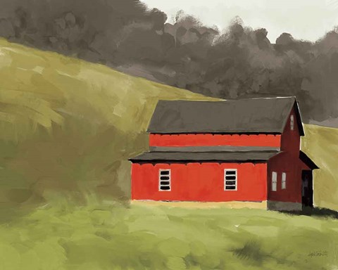 Framed Red Barn I Print