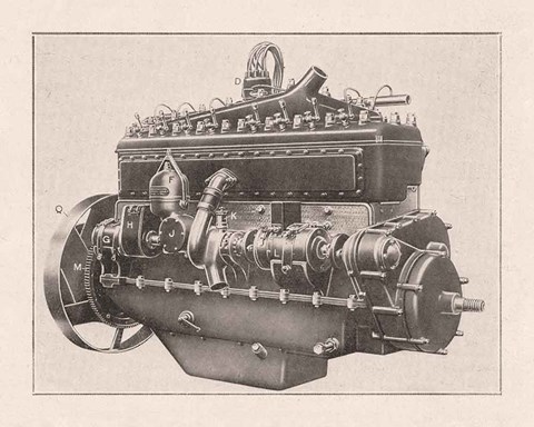 Framed French Engine II Print