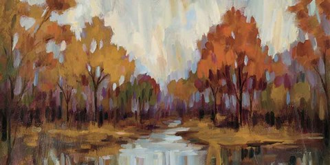 Framed Fall Aquarelle Purple Crop Print