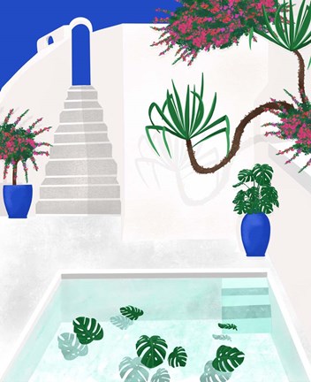 Framed Living In Greece Print