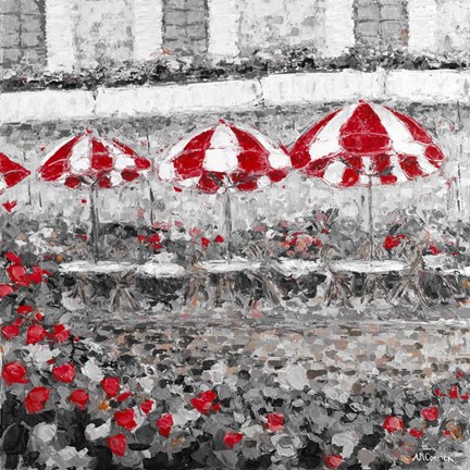 Framed Splash Of Red In Paris II Print