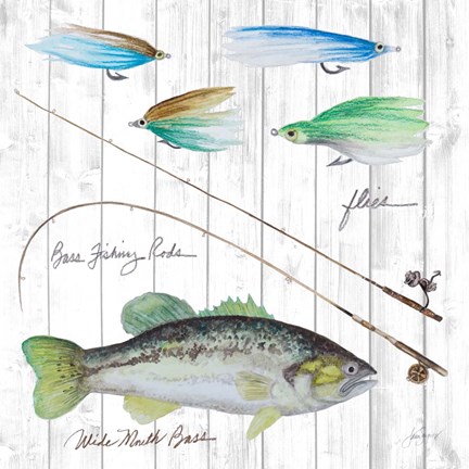 Framed Fish and Tackle I Print