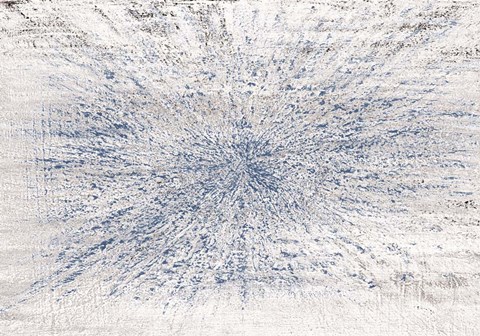 Framed Burst Of Blue Ink Print