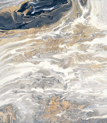 Framed Gold And Gray Oasis Print