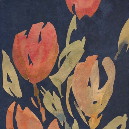 Framed Dark Orange Tulips II Print