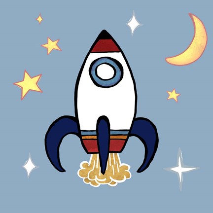 Framed Rocket Ship Print