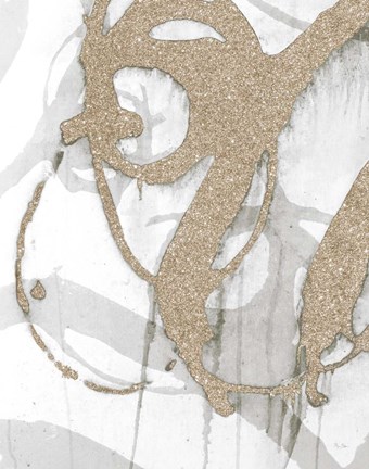 Framed Gold Sparkle Strokes I Print