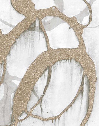 Framed Gold Sparkle Strokes II Print