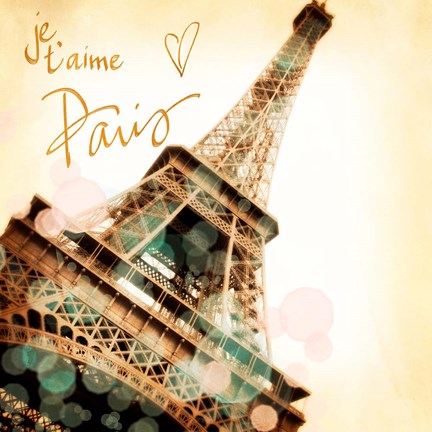 Framed Je, t&#39;aime Paris Print