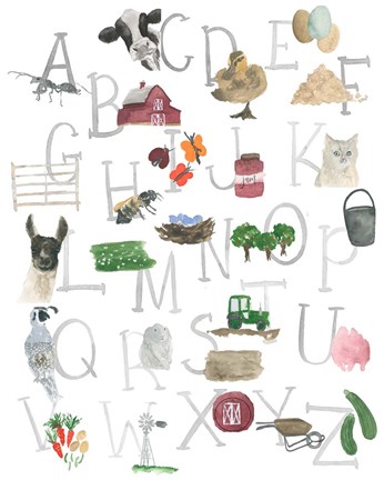Framed Farm Alphabet Print