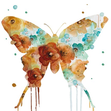 Framed Mis Flores Butterfly I Print