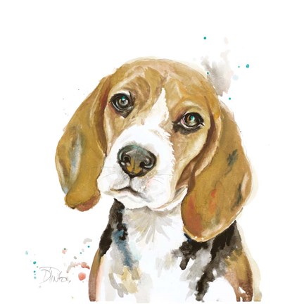 Framed Watercolor Beagle Print